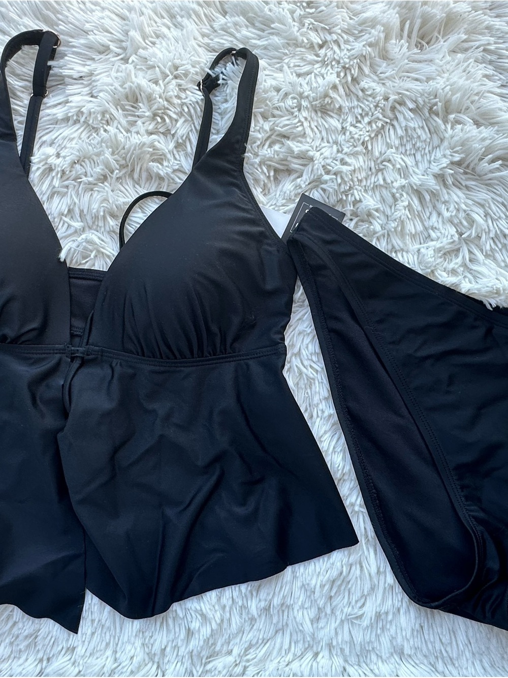 Bar III Black Two-Piece Tankini Swim Set size Small